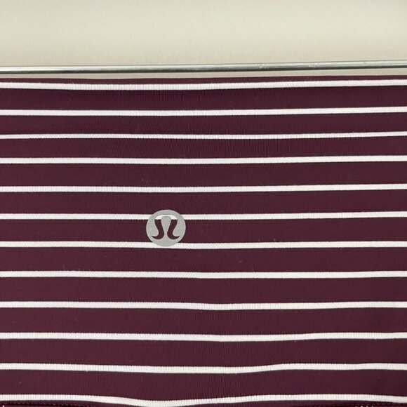 Lululemon Wunder Under Crop Leggings Parallel Stripe Dark Adobe Size 6 - Picture 3 of 7